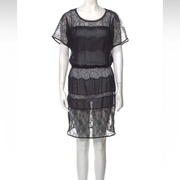 Sandro Lace Sheath Dress Black Size French 3 US 8 - Picture 1 of 16